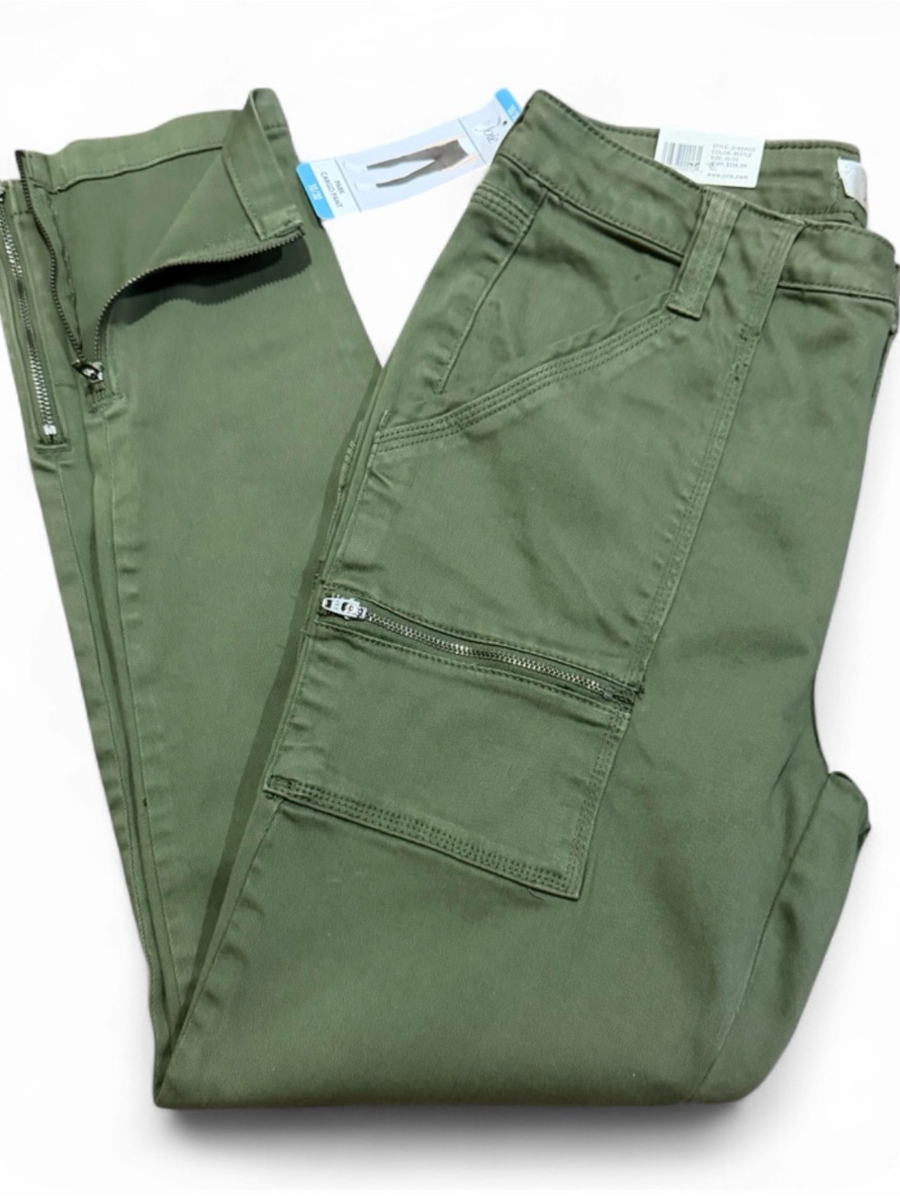 Joie Park Cargo Pants Women Size 10/30 Olive Green Zip Ankle Utility NWT Skinny